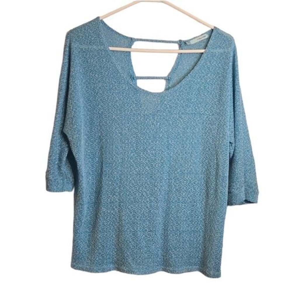 Maurices Aqua Blue Textured Knit Top Size Large